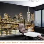 วอลเปเปอร์ติดผนังภาพวิว สำหรับงานตกแต่งมุมนั่งเล่น ด้วยภาพพิมพ์ลายเมืองในต่างประเทศ ที่มีความทันสมัย น่าหลงไหล