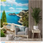 พิมพ์วอลเปเปอร์ ตามสั่ง ติดมุมโปรด ที่นั่งประจำ ด้วยภาพสามมิติลายระเบียงวิวทะเล สุดผ่อนคลาย