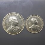 เหรียญเงิน(ชุดเล็ก ใหญ่) รัชกาลที่5 ญสส ที่ระลึกสร้างพระบรมราชานุสาวรีย์ ร.5. จ.อ่างทอง พ.ศ.2533