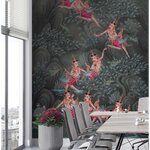 วอลเปเปอร์ภาพวิว ติดห้อง ประดับห้องประชุม ภาพจิตรกรรมไทยป่าหิมพานต์