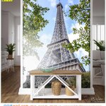 วอลเปเปอร์พิมพ์ลายหอไอเฟล ราคาไม่แพง ตกแต่งมุมบ้าน ทำให้ดูแปลกตา