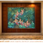 บริการผลิต ภาพวิว ภาพศิลปะ เพิ่มความหรูหรา ภาพลายกินรี กับการตกแต่งกับกำแผงกรุผนัง ทำให้บ้านดูมีราคา
