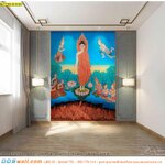 ภาพพิมพ์วอลเปเปอร์ ปรับปรุงห้องพระในราคาไม่แพง ภาพพระพุทธเจ้าเปิดโลกเหตุการณ์สำคัญวันออกพรรษา