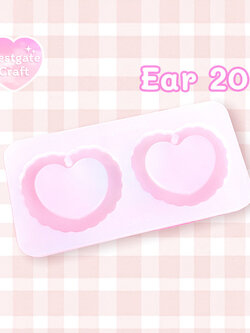 แม่พิมพ์ซิลิโคน Ear 20 ต่างหู หัวใจ Fluffy