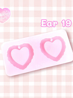 แม่พิมพ์ซิลิโคน Ear 19 ต่างหู หัวใจ Fluffy