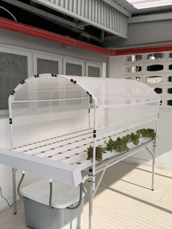 ชุดปลูกผักไฮโดรโปนิกส์ แบบตั้งโต๊ะ ขนาด 2 m. 4 รางปลูก+2รางอนุบาล