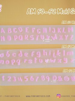 แม่พิมพ์ตัวอักษร AM 50-52 Mold / Height 1.1-1.5 cm หนา 2 mm / แม่พิมพ์ซิลิโคน