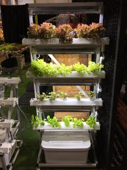 ชุดปลูกผักไฮโดรโปนิกส์ LED แบบล้อเลื่อนแนวตั้ง ขนาด 0.75 เซนติเมตร จำนวน 4 รางปลูก