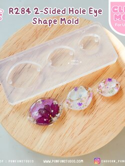 R284 2-Sided Hole Eye Shape Mold / 3 in 1 / Size 2.8, 2.3, 1.8 cm / UV Clear