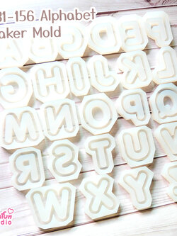 S131-156 Mold Set / Alphabet Shaker Mold / A-Z 26 pieces / Silicone Mold