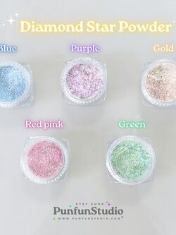 ผงไดมอนวิ้งค์วับ Diamond Star Powder ของตกแต่งงานเรซิ่น