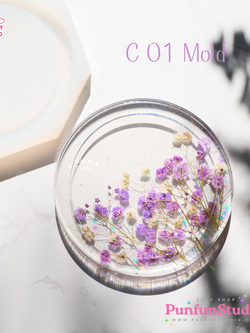 แม่พิมพ์จานรองแก้ว C 01 Round Coaster Mold / Silicone Mold / Epoxy Resin Mold