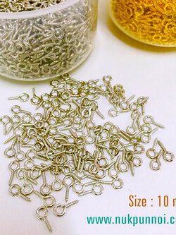 สกรูอายพิน 10 mm 45-50 ชิ้น สีนิกเกิล