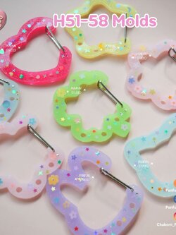 แม่พิมพ์พวงกุญแจ Carabiner H61-68 / แบบมีรูแขวน 3 รู / แม่พิมพ์เรซิ่น / แม่พิมพ์ Carabiner