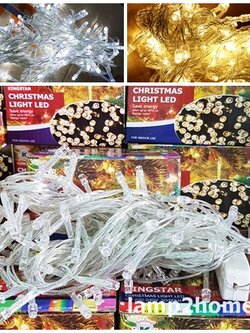 ไฟคริสต์มาส LED 100 หัว (แบบนิ่ง-แบบกระพริบได้)