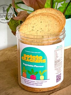 🌟 มันฝรั่งกรอบ แผ่นบาง รสผัก Potato crackers หอมฟาร์ม! 🌟