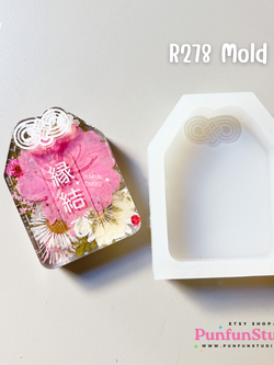 R278 Omamori with Bow Mold / Thickness 10+2 mm/ Silicone Mold / Epoxy Resin Mold