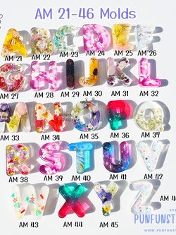 แม่พิมพ์ตัวอักษร AM 21-46 A-Z Alphabet Molds / สูง 3.7-3.9 cm / หนา 10 mm