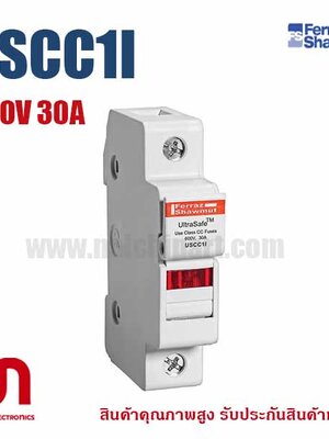 ฐานฟิวส์ Mersen Ferraz , USCC1I , Fuse Holders 600V 30A Class CC 1-pole Light Indicator