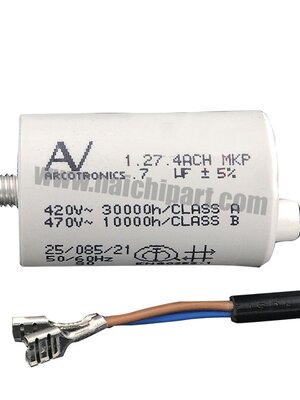 ฟิล์มคาปาซิเตอร์ 7uF 1.27.4ACH MKP AV ARCOTRONICS 420V 470V