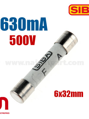 SIBA , 630mA H500V , 6x32mm , Fast Fuse (F)