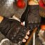 shadow Glove ครึ่งนิ้ว หนังแกะ สีดำ (เช็คไซส์ก่อนสั่งซื้อเท่านั้น)