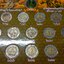 เหรียญ 10 บาท หมุนเวียน ครบชุด พ.ศ.หลังพระปรางค์วัดอรุณฯ ร9 (ปี31 ถึง 60*ขาดปี 33*)เหรียญผ่านใช้ คัดสวย พร้อมแผง