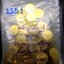 เหรียญยกถุง (100 เหรียญ) เหรียญ 2 บาท สีเหลือง ปี 2551 (ปีติดลำดับหายาก ลำดับ 2)ไม่ผ่านใช้