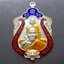 เสือคาบดาบรุ่น 4 เนื้อเงิน ลงยา 3 สี ขอบแดง บนน้ำเงิน ลงยาจีวร (พิมพ์เสือ3) หลวงพ่อพัฒน์ วัดห้วยด้วน โคท 31