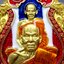 เหรียญเสมาเสือคาบดาบ 3 เนื้อทองระฆังลงยาธงชาติ 2 หน้า หลังบูชาครู หลวงพ่อพัฒน์ วัดห้วยด้วน โคท 166