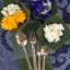 ชุด ช้อน ส้อม 7.5 นิ้ว ลายพิกุล ทองเหลือง ตีมือ