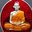 เหรียญรุ่นนักสู้ เนื้อเงินลงยาแดงจีวรส้ม(โคท 5)หลวงพ่อพัฒน์ วัดห้วยด้วน